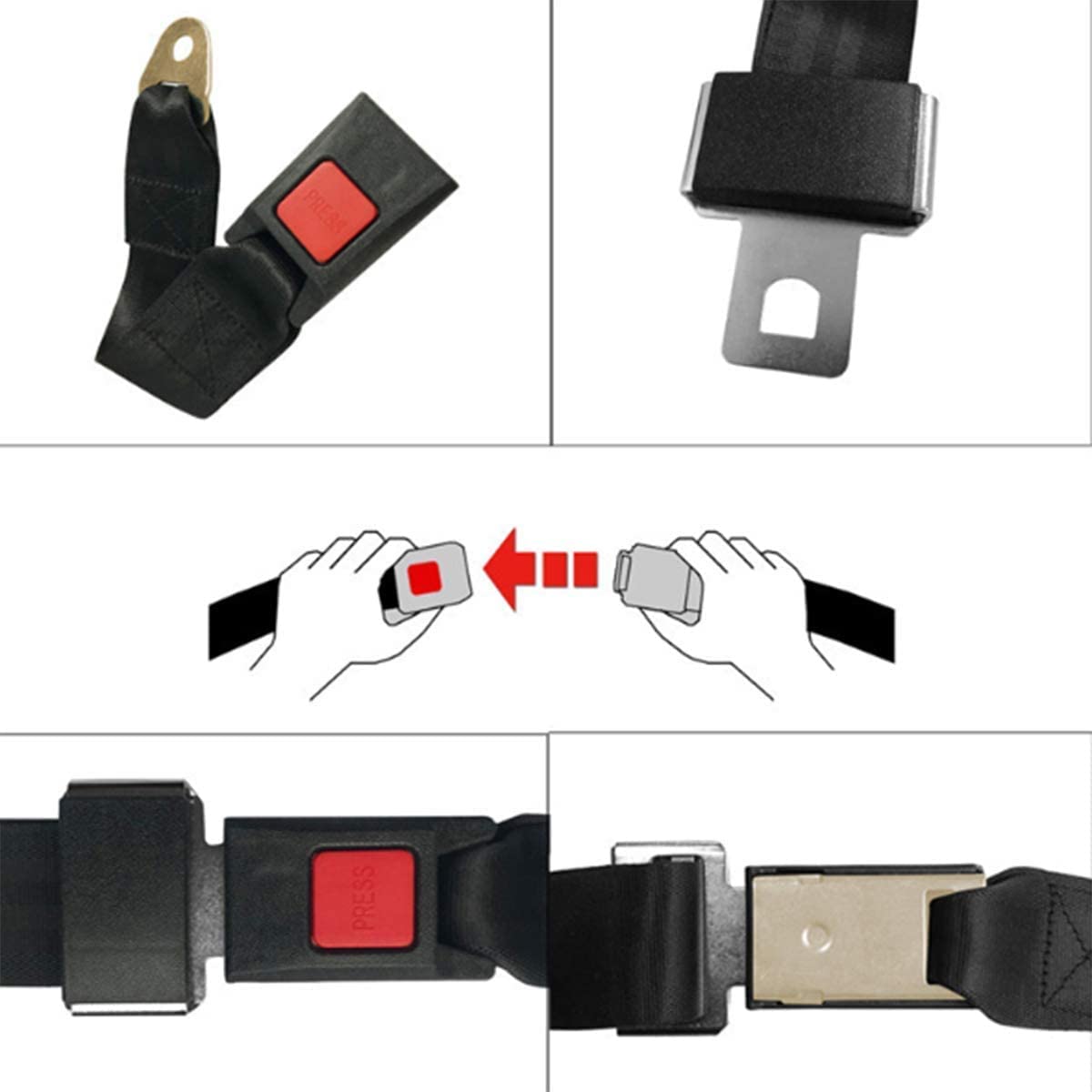 Lot de 2 ceintures de sécurité réglables universelles pour Go Kart UTV