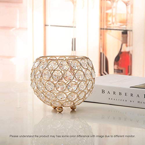 Vincigant V-3JCC12CMG1 Gold Decorative Bowl Candle Holders For Wedding Home Decor Dining Room Table Centerpieces,Sparkly Tea Light Candle Holders/Candelabra Vase For Christmas New Year Gifts thumb #5