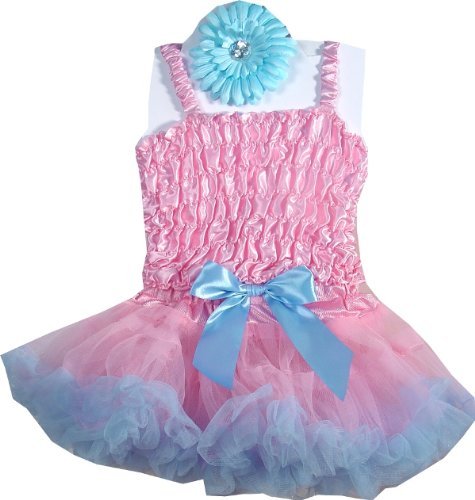Baby Blue and Pink Pettiskirt Set - 3 Pc Set SML 2-3