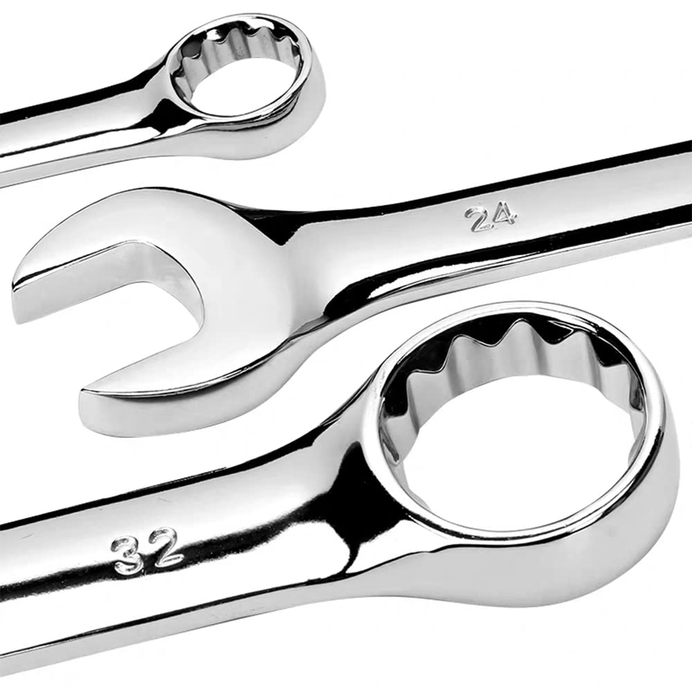 Llaves Fijas Con Carraca Llave de carraca de extremo abierto de flor de ciruelo de doble uso, llaves combinadas de 6MM-32MM, herramientas manuales de reparación de llaves combinadas Llaves Fijas ( Tam