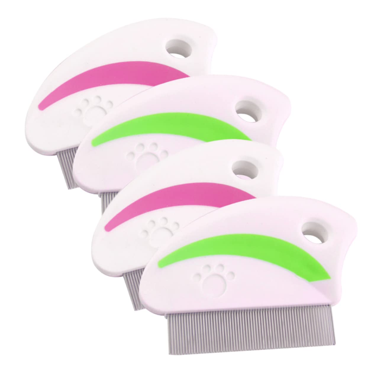 minkissy 12stücke Edelstahl Flohkamm Für Hunde Katzen Effektive Reinigungsbürste Zur Entfernung Von Schmutz Ergonomischer Griff Rot Grün Leicht Tragbar