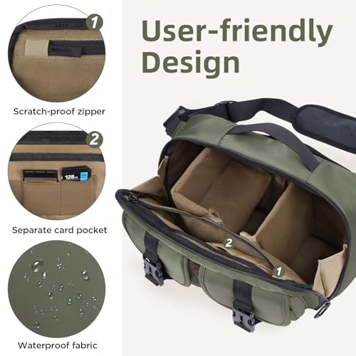 Bolso Bandolera para Cámara DSLR Verde miniatura 3