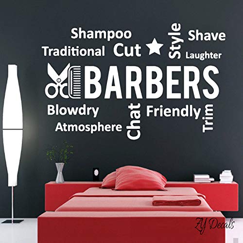 Gadgets Wrap Barber Shop Vinyl Wall Sticker Hairdresser Quote Wall Decals