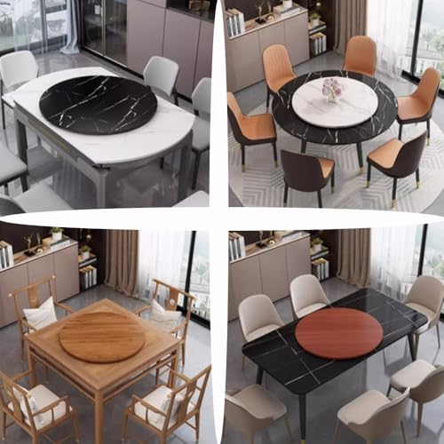 Plateau tournant en bois massif blanc, accessoire de table premium - 5