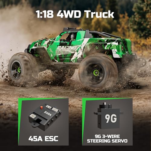 36KMH 1:18 Remote Control Car RC Cars Truck for Adults Boys Age 8-12 Kids, All Terrain 4X4 High Speed Fast Off-Road Electric Vehicle,Full Proportional Synchronous Control System 2.4GHz - Image 4