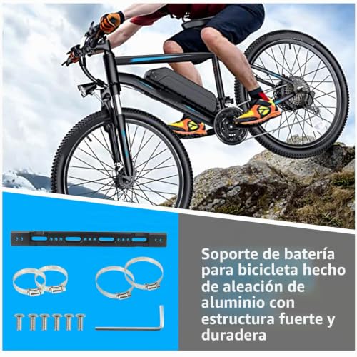 Soporte de batería para bicicleta Hailong Polly de aluminio negro 2