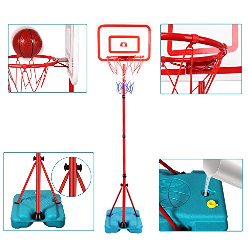 E Eakson Kids Basketball Hoop Adjustable Height 2.9 Ft-6.2 Ft Toddler Basketball Hoop Indoor Outdoor Play Mini Portable Kids Basket Goal Backyard Outside Toys For Boys Girls Age 3 4 5 6 7 8 Gift #TOP5