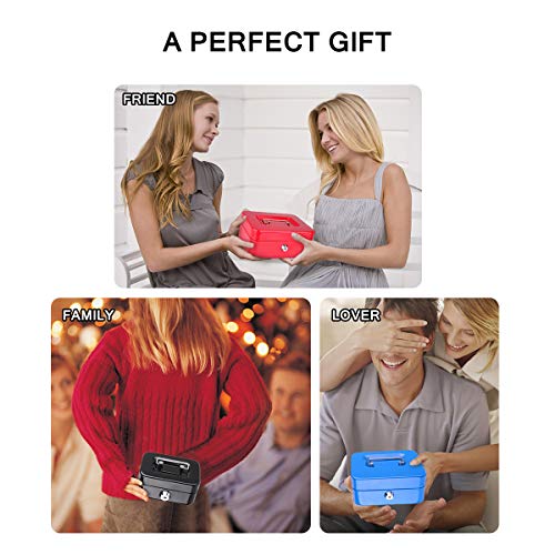 Cash Box, Lehatori Small Money Safe Key Lock Box With Coin Slot Portable Metal Cash Registers Security Storage Bill Container With Carry Handle (4.5 Inch) #TOP5