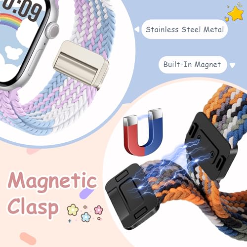 Braided Magnetic Bands Compatible with Kids Apple Watch Band, Adjustable for Small Wrist | Compatible with Series 1-10/SE/Ultra | 38/40/41/42/44/45mm/46mm/49mmSoft & Durable Replacement Strap - image 4
