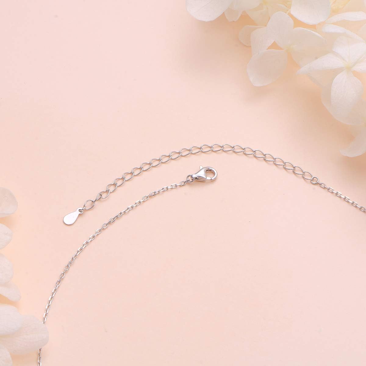 S925 Sterling Silver 3 Beads Dot Choker Short Dainty Necklace Pendant for Women - Image 4
