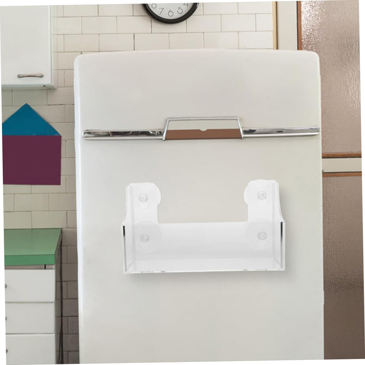 2pcs Suction Cup Beverage Rack Acrylic Storage Shelf for Fridge Door Drink Organizer for Home and Office Easy to Install Space-Saving Design