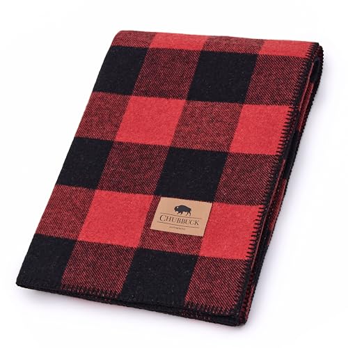 Image of 100% Wool Blanket Camping, 60 inchx84 inch Large Warm Blankets for Winter, Buffalo