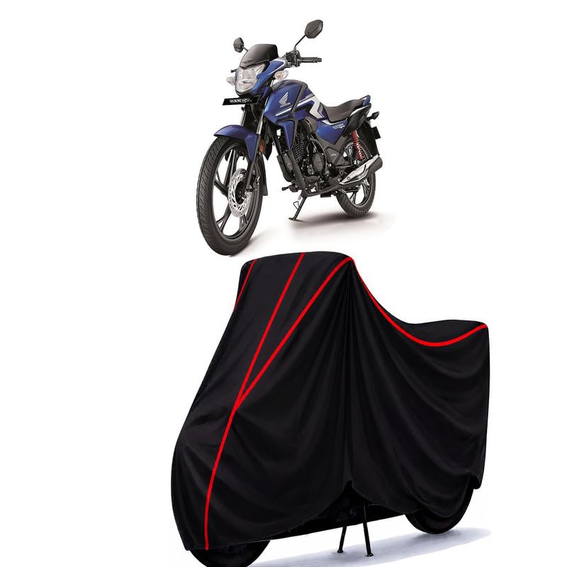 Image of Sp 160 BS6 Water Resistant Bike Cover for All Motorcycles & Rain | Heavy Duty Taffeta Fabric | UV Protection, Dustproof, Scratchproof | All Weather Two Wheeler Body Cover with Elastic Bottom