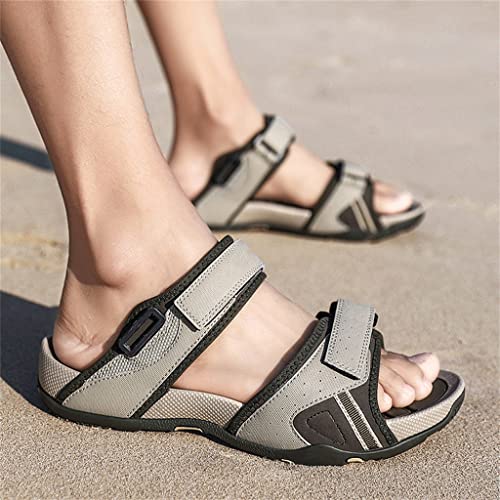 Men Shoes Men Soft Sandals Breathable Roman Male Canvals Beach Sandals Water Shoes Large Size(D,43 Code)3