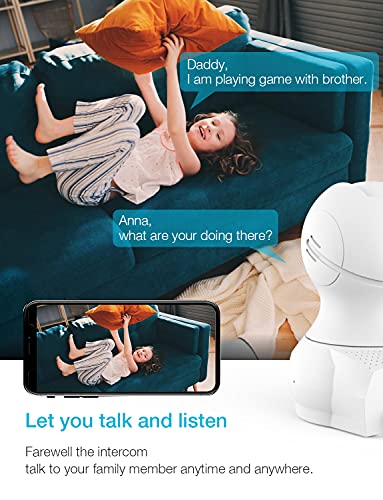 Pet Camera, Indoor Camera with Pan Tilt Zoom, WiFi Camera Indoor with Remote Viewing, Baby Monitor with Camera and Audio… - Image 5