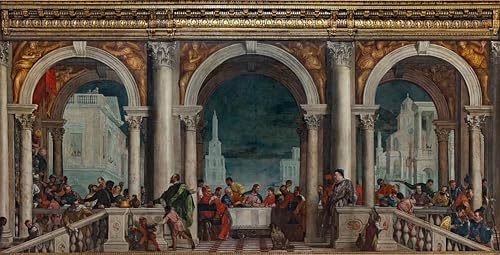 Toile moderne le festin dans la de Lévi Paolo Veronese pour habiller un grand mur de salon nu