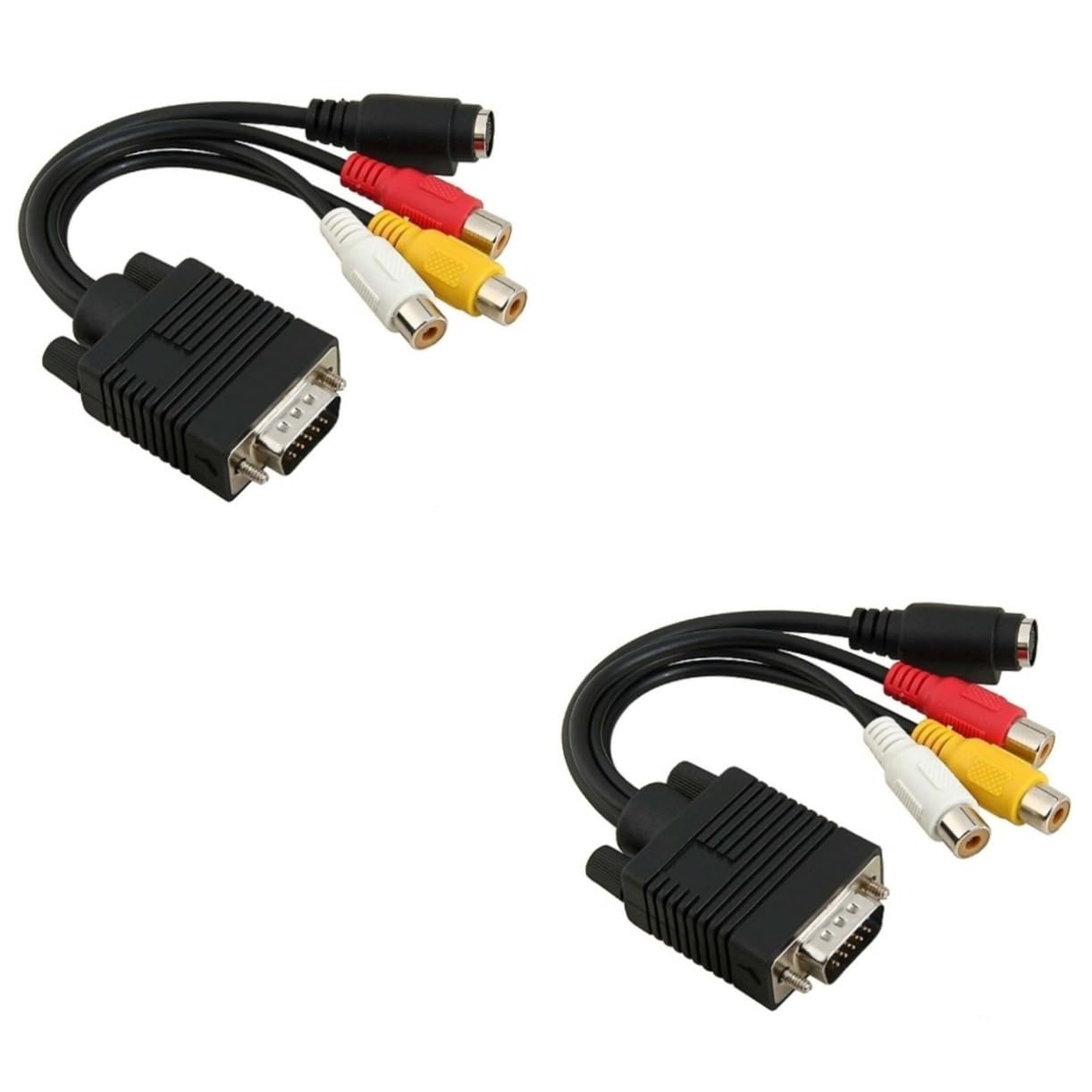 Uonlytech 2pcs Svga to S-Video Adapter Vga to Component Video Adapter Converter Cable Pure Material