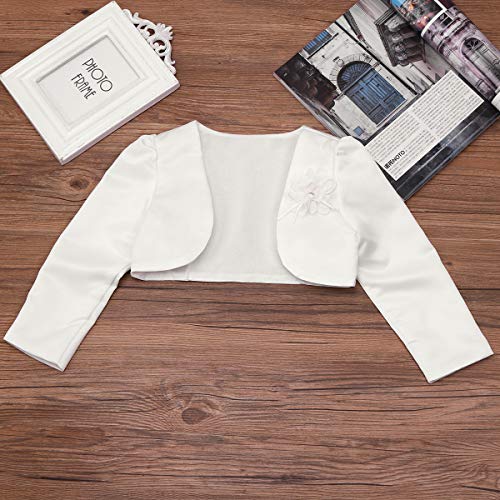 Kids Baby Girls Long Sleeves Satin Bolero Shrug Short Cardigan Wedding Bridesmaid Folwer Girl Dress Cover up4