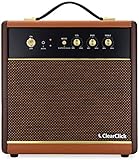 ClearClick Active Bluetooth Speaker - Vintage Retro 70's 80's Guitar Amp Style - Premium Wood & Faux Leather Design