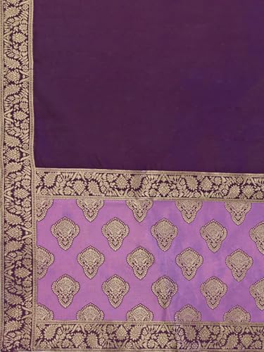 Image of PURVAJA Women's Kanjiwaram Semi-Stitched Lehenga choli