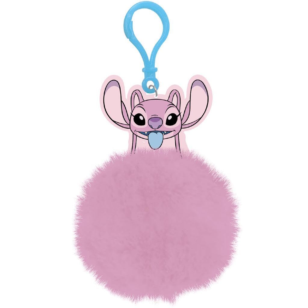 Lilo & Stitch Pom Pom Angel Keyring (One Size) (Pink/Blue)