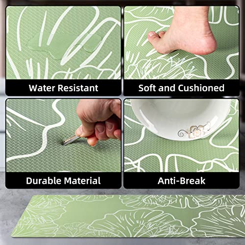 Khalidah Kitchen Mat [2 Pcs] Cushioned Anti Fatigue Kitchen Rugs Non-Skid Washable Kitchen Area Rug Floor Mat Waterproof Rugs For Kitchen, Floor, Laundry, 17.3"X28"+17.3"X47" #TOP2
