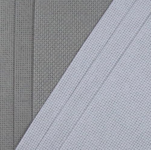 Image of KCS 4 /6 pc of 12 inch x 18 inch(30cmx45cm) 16 Count Cotton Aida Cloth Cross Stitch Fabric (6 pc,Light Grey+Medium Grey)