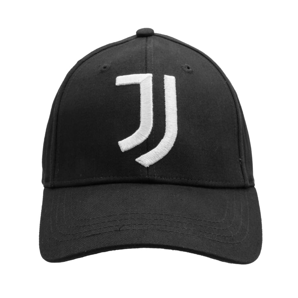 JUVENTUS Baseball Cap Cotton Logo Embroidery Silver 100% Cotton, Black, One Size