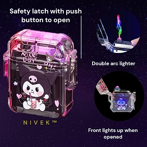 Encendedor USB Recargable Transparente Kuromi NIVEK miniatura 2