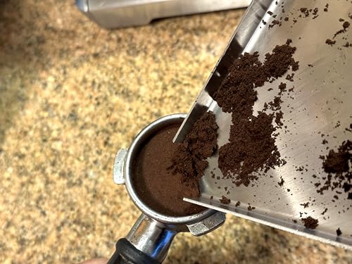 Image of Espresso Funnel Tray and Tamper Plate (Large). Eliminate coffee waste and mess. For Breville, De'Longhi, Gevi, Cafe Bellisimo, and all other home espresso systems.