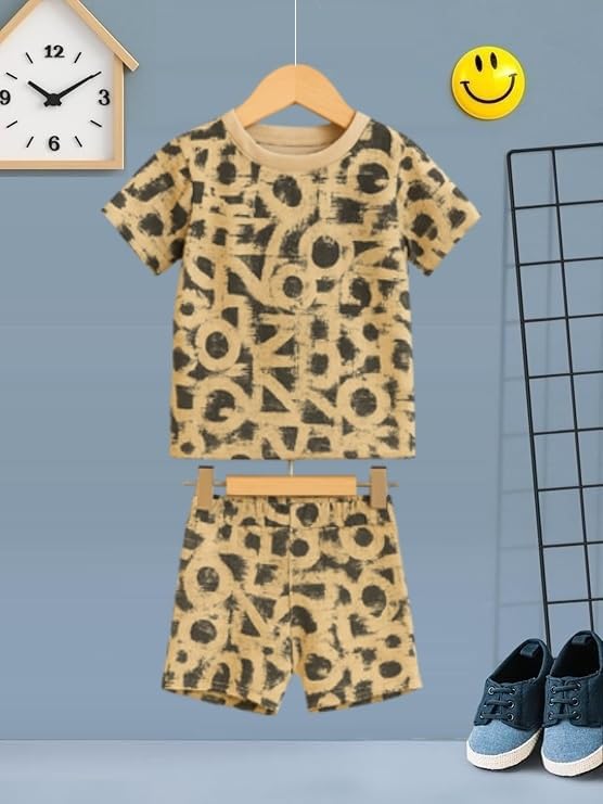 Image of UZARUS Kids Boys' Printed T-Shirt and Shorts Combo Set | Comfortable Summer Wear | Daily Casual Outfit | (Pack of 3)