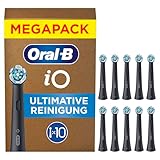 Oral-B iO Aufsteckbürsten Ultimative Reinigung, Schwarz, 10 Stück - Original Zahnbürstenaufsatz für Elektrische Zahnbürste, Zahnbürstenköpfe für Fortschrittliche Tiefenreinigung