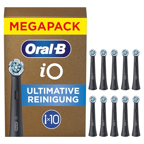 Oral-B iO Aufsteckbürsten Ultimative Reinigung Schwarz 10 Stück - Original Zahnbürstenaufsatz für Elektrische Zahnbürste Zahnbürstenköpfe für Fortschrittliche Tiefenreinigung