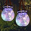 Solar Laterne Aussen Außenlaternen LED Solarleuchte Garten Hängend Licht, 2 PCS Wasserdichte Solarlampen für die Außendekoration