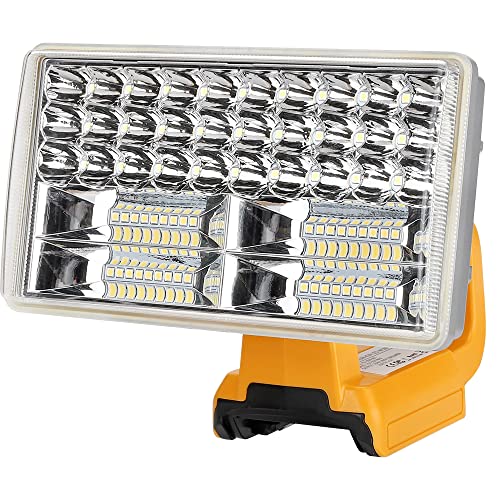 YEX-BUR LED Work Light for Dewalt 18V Li-Ion Battery 30W 3300LM Bright Handheld Flashlight Outdoor Jobsite Light Spotlight Floodlight with USB-A Port 90 Degree Pivoting Zinc Alloy Head Tool Light