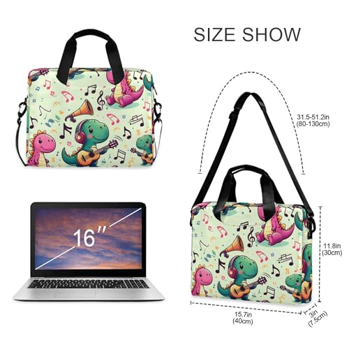 Maletín portátil con estampado de dinosaurio para laptop 13-15.6" miniatura 4