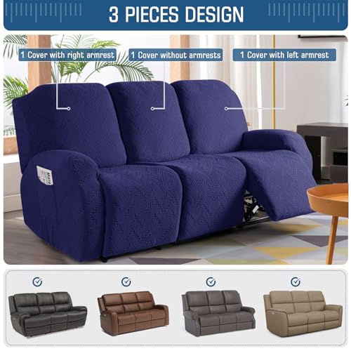 TAOCOCO Recliner Chair Cover, Stretch Sofa Cover 3 Seater With Arm Rest, Couch Cover Soft - Image 3