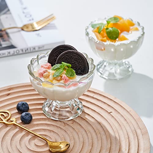 Kmwares DESSERT BOWLS 6Pcs Set 5Oz Footed Tulip Glass Dessert Bowls thumb #5