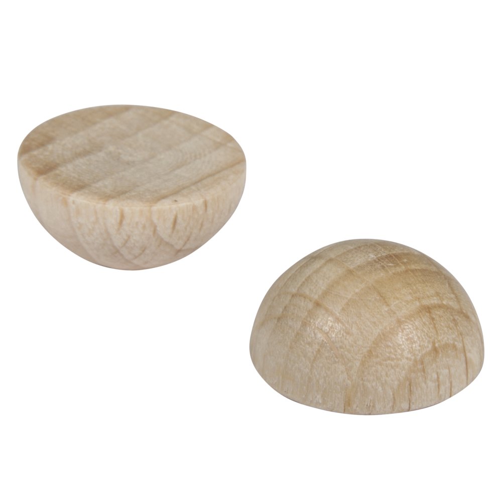 Rayher 6246400 Raw Wood Hemispheres FSC 100% 12 mm Diameter Pack of 20