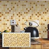 STM Decor | Panneaux en PVC Mosaïque Luxor | 1 plaque | Effet mosaïque pour cuisine | Crédence de cuisine | Salle de bain | Panneaux muraux | Panneaux de plafond | Décoration murale | Sticker mural