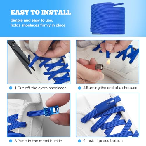 neo-wows flat elastic no tie shoe laces for sneakers stretch tieless shoelaces for kids amp adults flat shoes strings