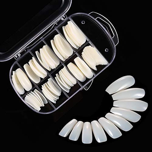 120 Stücke Acryl Nagelspitzen Gefälschte Särge Nagel Vollständige Abdeckung Ballerina Form Nägel 10 Größen Damen… – Bild 4