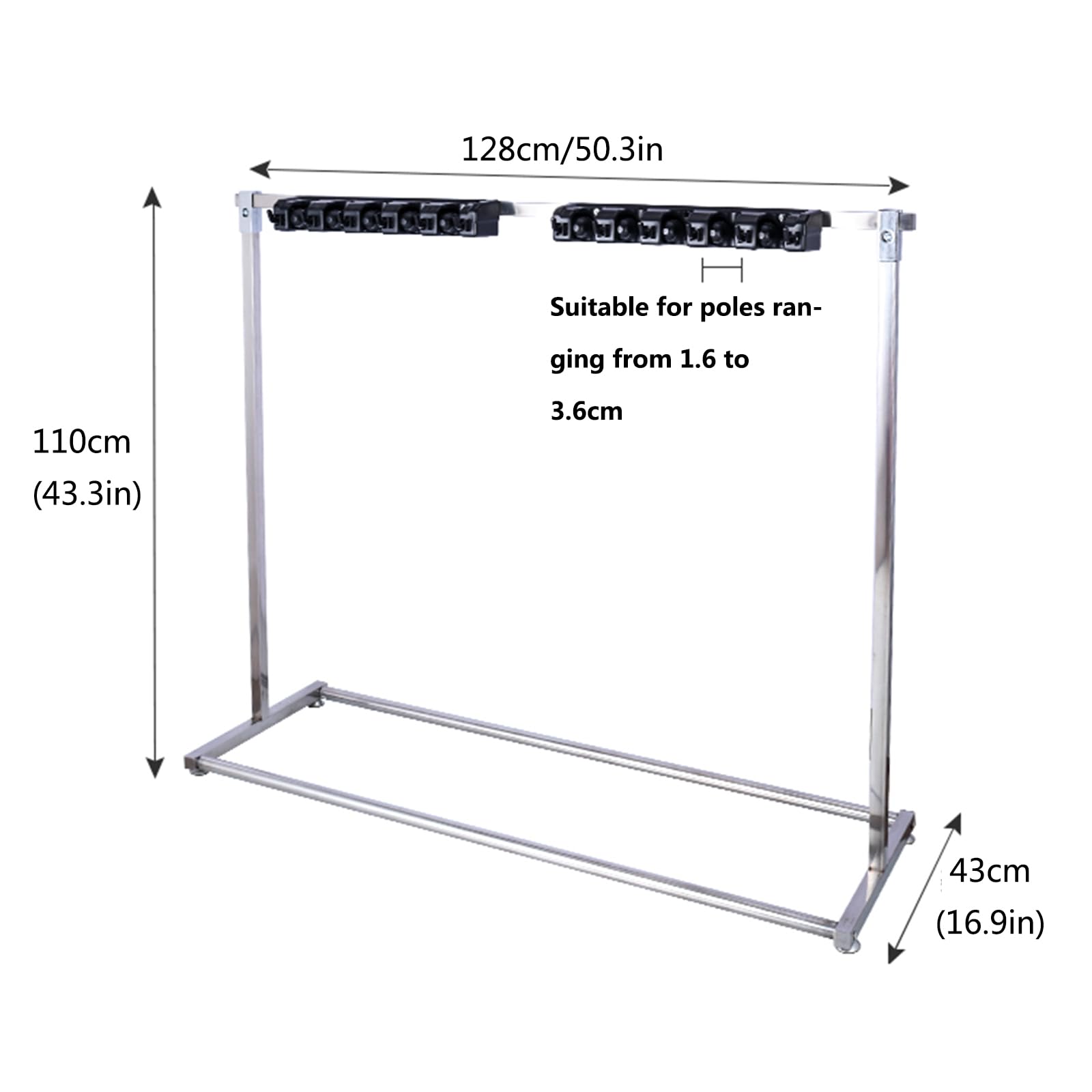 Organizador De Herramientas De Limpieza De Acero Inoxidable, Soporte para Escobas Y Fregonas, Estante para Herramientas De Limpieza