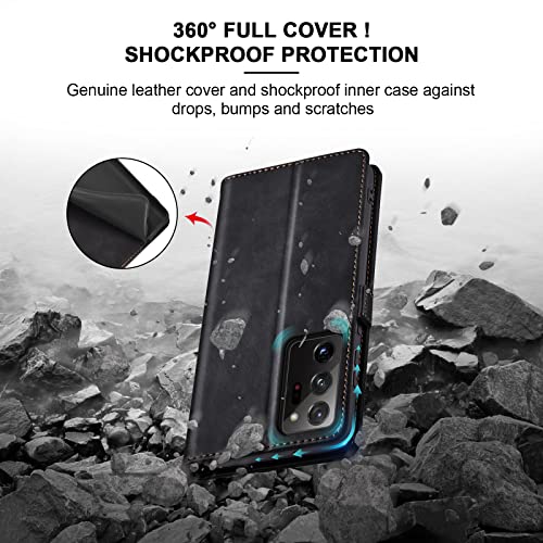 Image of Jasonyu Flip Wallet Case for Samsung Galaxy Note 20 Ultra,Black