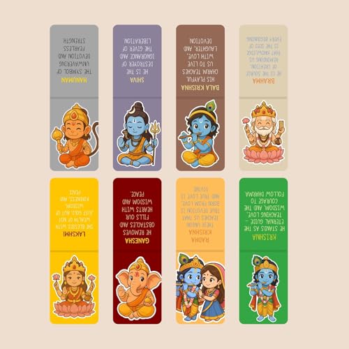 Image of Dia & Tia - Elegant & Durable Themed Magnetic Bookmarks Set � Nature, Fantasy, Inspirational Quotes, and More Best Gift for Book Lovers, Students (Gods - Set A, Medium - 3.5x11 cm)