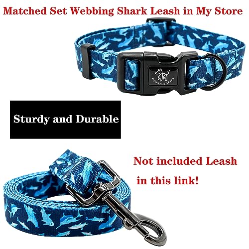 Collier pour chien réglable XS motif requin avec boucle clipsable - 5
