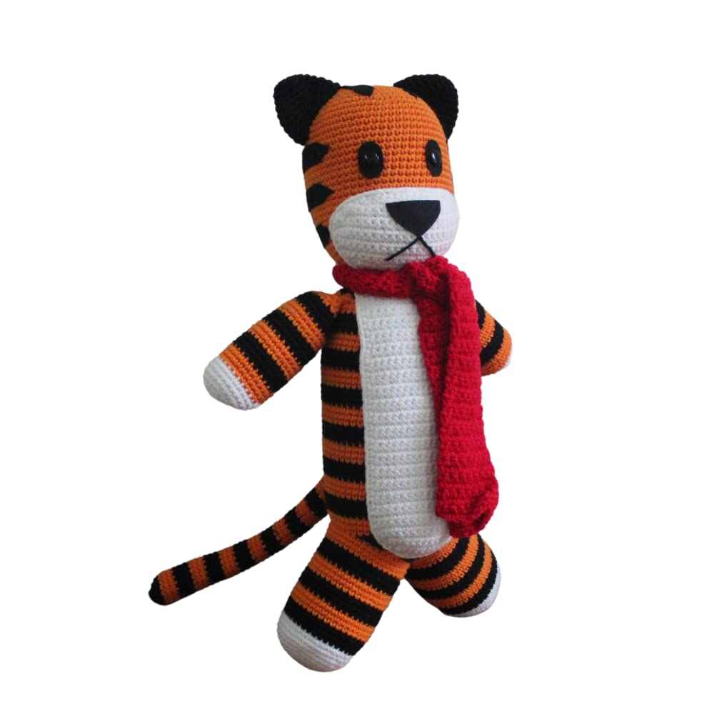 Big Tiger 20'' Handmade Hobs Tiger Plush Hobshie Tiger Crocheted Stuffed Tiger Toy Gifts