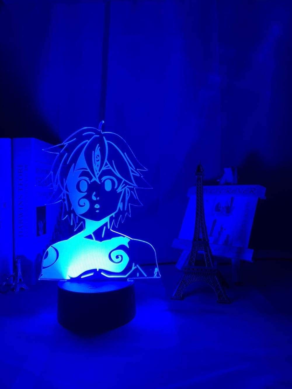 GEZHF 3D Illusion Lamp for Boys Girls Gon and Killua Figure Anime Hunter X Hunter Night Light for Children Bedroom Lighting Gift Child HxH Lamp Night Light for Children 7 Colours Touch