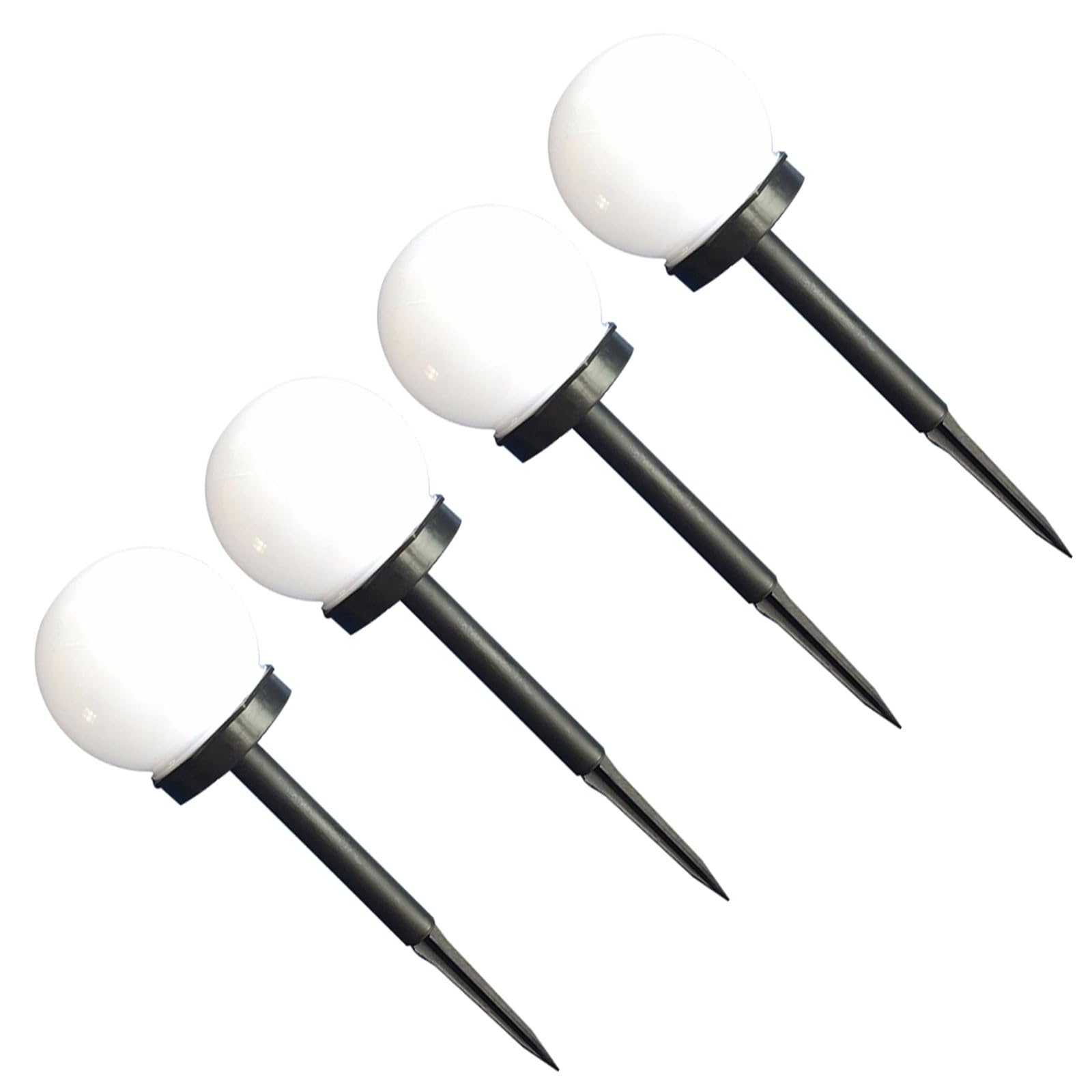 Abaodam Lampade LED Solari Resistenti da Esterno a Forma di Sfera, 4 Pezzi, Luce Bianca Sensore Crepuscolare, Perfette per Percorsi Esterni, Installazione Rapida