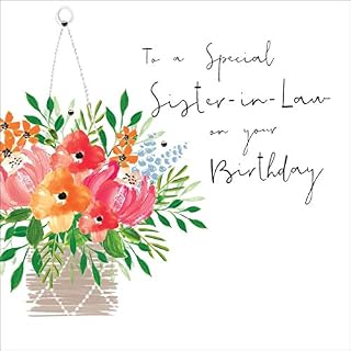 to a Special Sister-in-Law on Your Birthday - Handfinished Country Birthday Card with Crystals